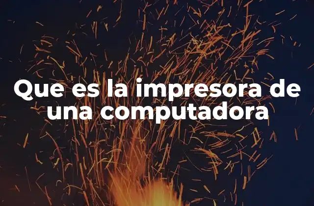 Que es la Impresora de una Computadora