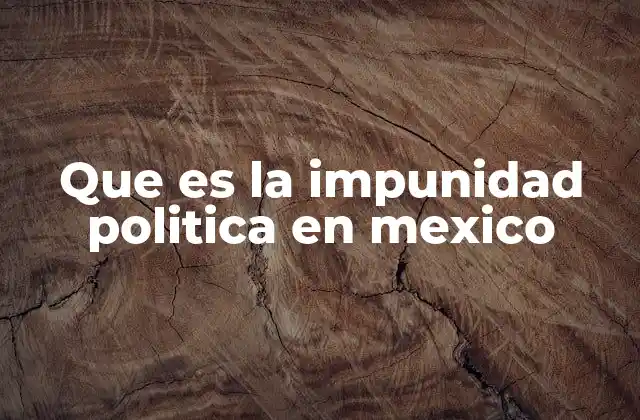 Que es la Impunidad Politica en Mexico