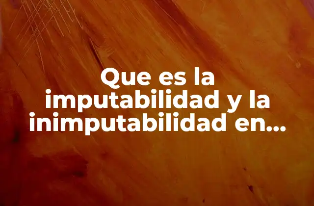 Que es la Imputabilidad y la Inimputabilidad en Psicologia