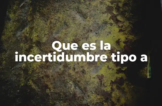 Que es la Incertidumbre Tipo a