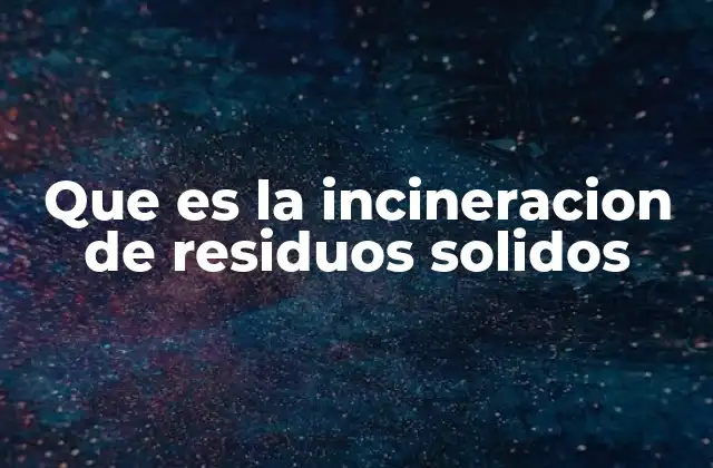 Que es la Incineracion de Residuos Solidos