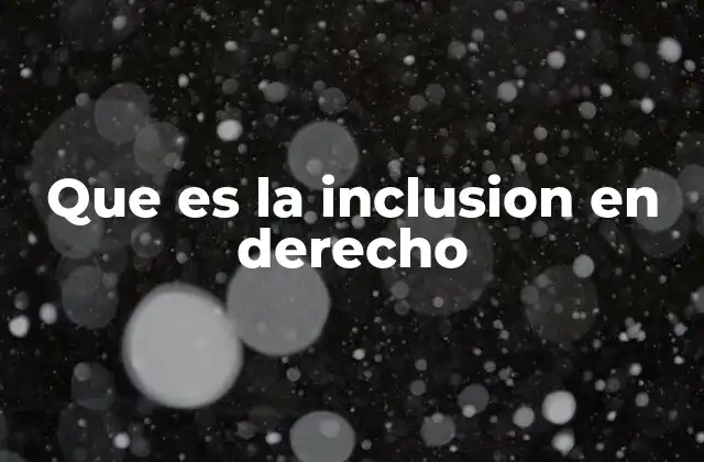 Que es la Inclusion en Derecho