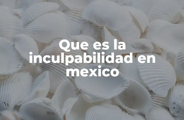 Que es la Inculpabilidad en Mexico