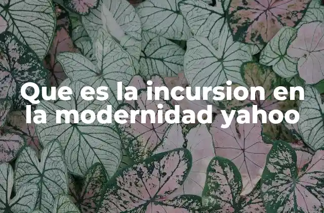 Que es la Incursion en la Modernidad Yahoo