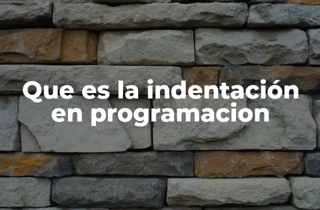 Que es la Indentación en Programacion