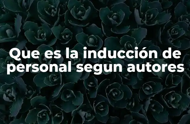 Que es la Inducción de Personal Segun Autores