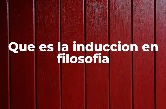 Que es la Induccion en Filosofia
