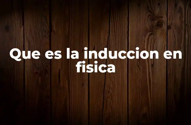 Que es la Induccion en Fisica
