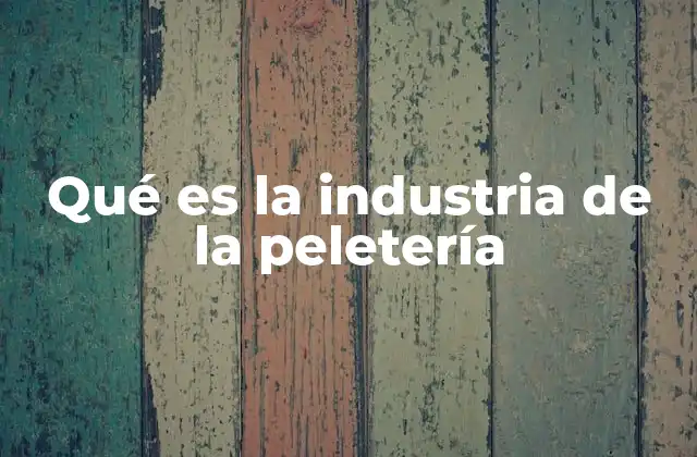 Qué es la Industria de la Peletería