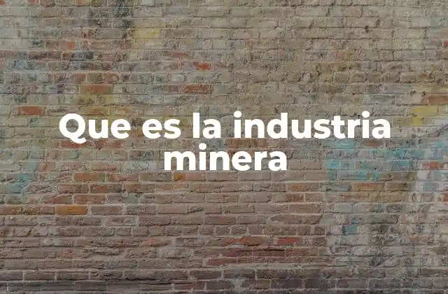 Que es la Industria Minera