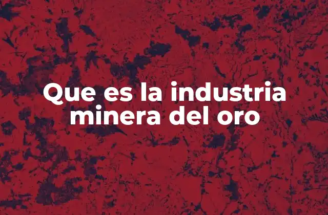 Que es la Industria Minera Del Oro