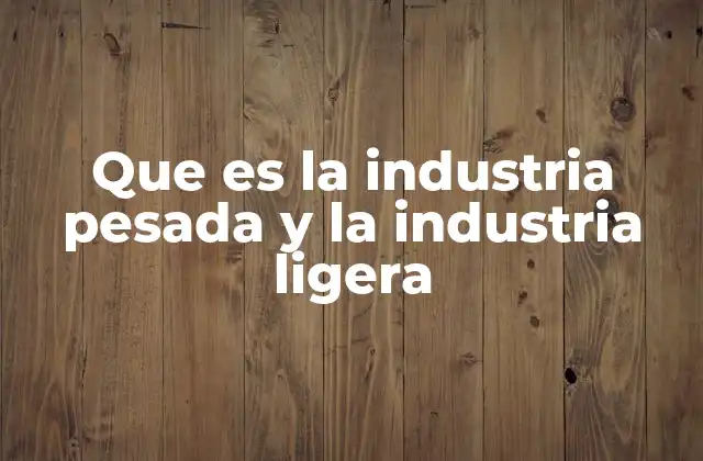 Que es la Industria Pesada y la Industria Ligera