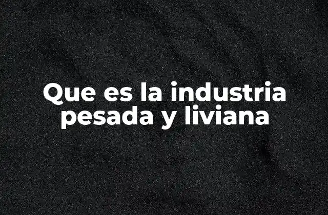 Que es la Industria Pesada y Liviana