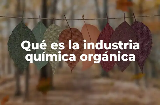 Qué es la Industria Química Orgánica