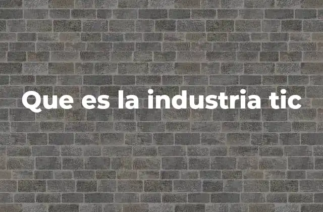 Que es la Industria Tic