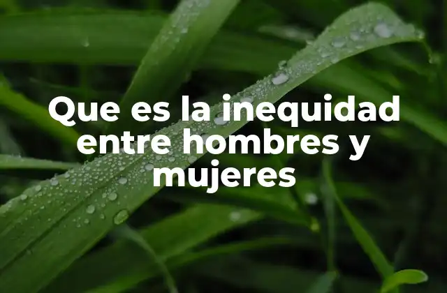 Que es la Inequidad entre Hombres y Mujeres