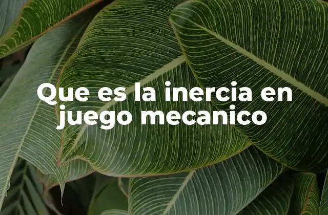 Que es la Inercia en Juego Mecanico