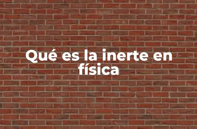 Qué es la Inerte en Física