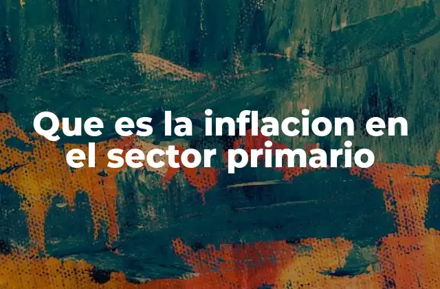 Que es la Inflacion en el Sector Primario