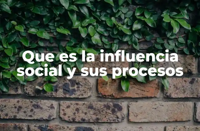 Que es la Influencia Social y Sus Procesos