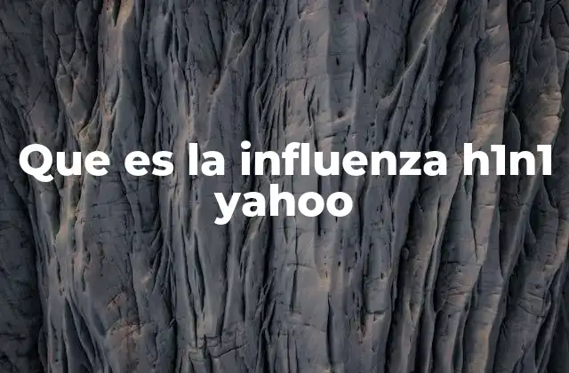 Que es la Influenza H1n1 Yahoo