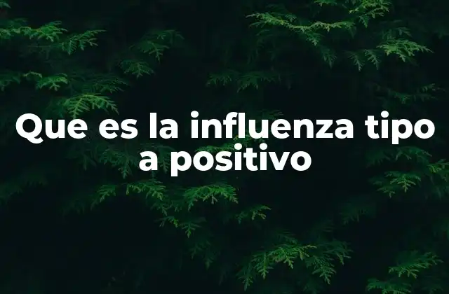 Que es la Influenza Tipo a Positivo