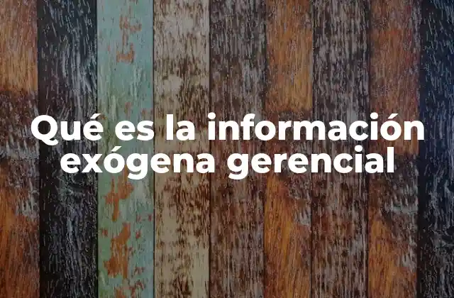 Qué es la Información Exógena Gerencial