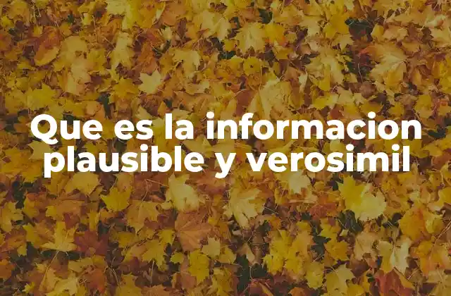 Que es la Informacion Plausible y Verosimil 2 Cómo se diferencia la información plausible de la verosímil