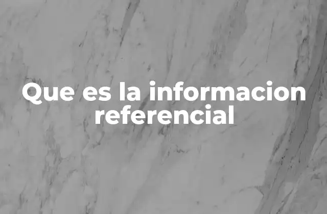 Que es la Informacion Referencial