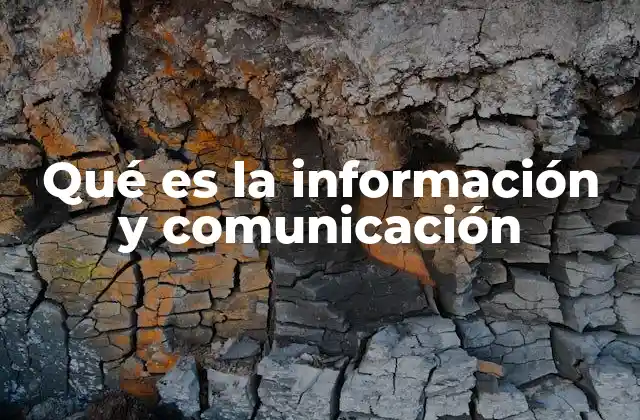 Qué es la Información y Comunicación
