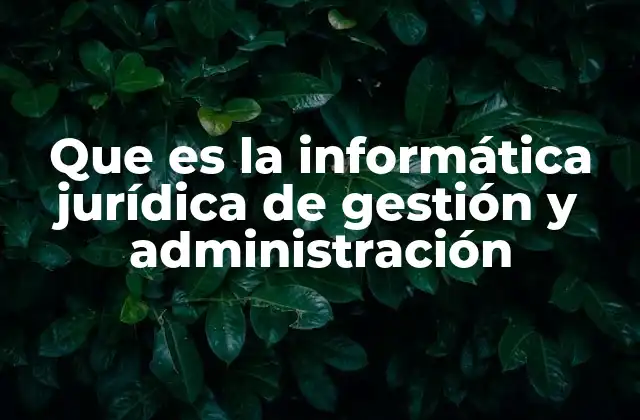 Que es la Informática Jurídica de Gestión y Administración