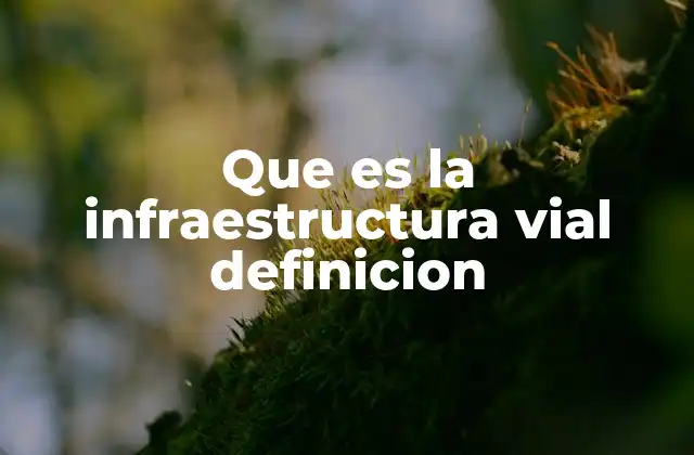 Que es la Infraestructura Vial Definicion