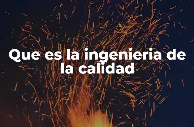 Que es la Ingenieria de la Calidad
