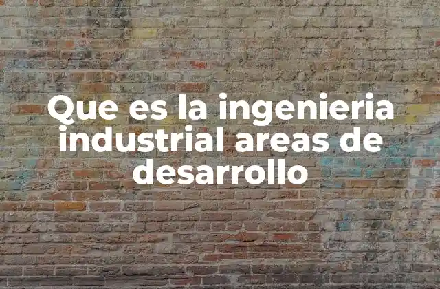 Que es la Ingenieria Industrial Areas de Desarrollo