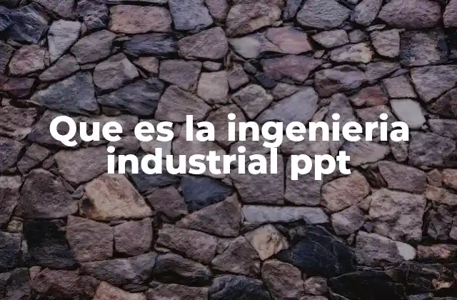 Que es la Ingenieria Industrial Ppt