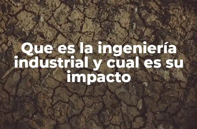 Que es la Ingeniería Industrial y Cual es Su Impacto