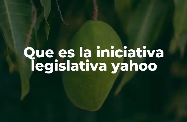 Que es la Iniciativa Legislativa Yahoo