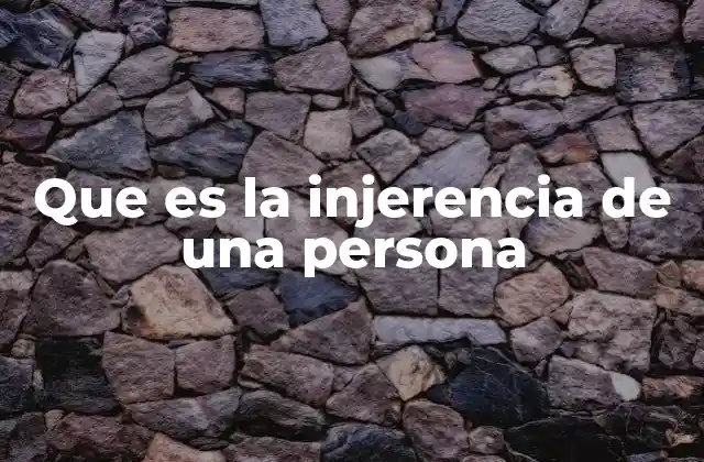 Que es la Injerencia de una Persona