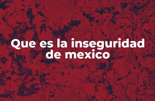 Que es la Inseguridad de Mexico