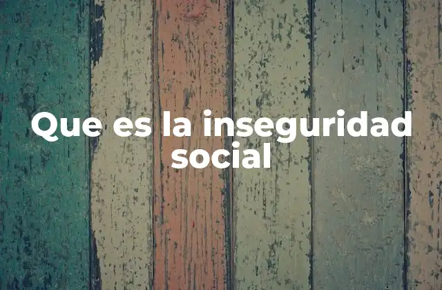 Que es la Inseguridad Social