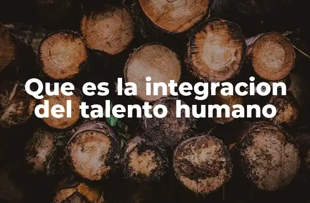 Que es la Integracion Del Talento Humano