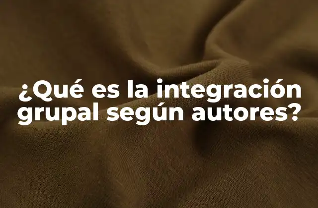 ¿qué es la Integración Grupal según Autores?