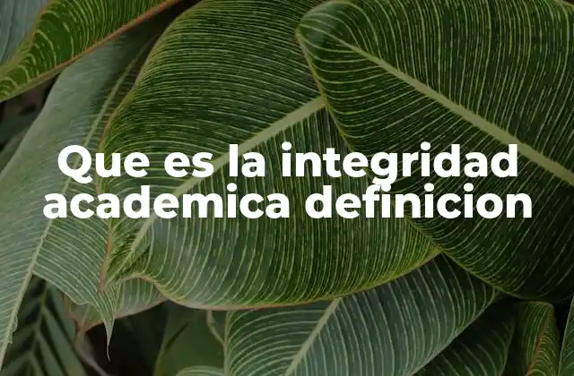 Que es la Integridad Academica Definicion 2 La base ética de la educación