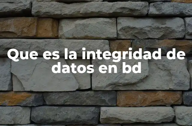 Que es la Integridad de Datos en Bd