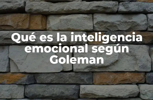 Qué es la Inteligencia Emocional según Goleman