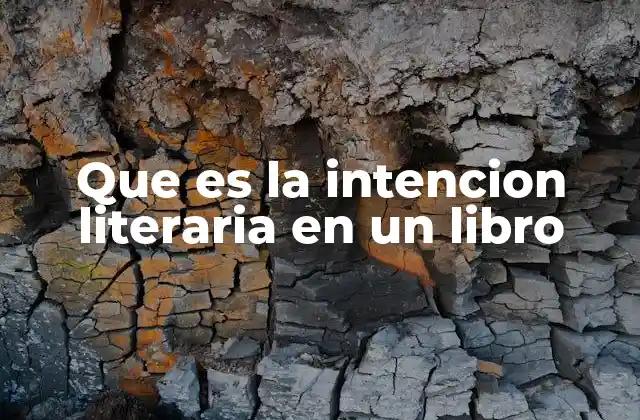 Que es la Intencion Literaria en un Libro