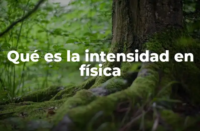 Qué es la Intensidad en Física