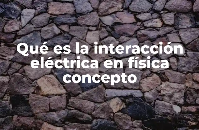 Qué es la Interacción Eléctrica en Física Concepto