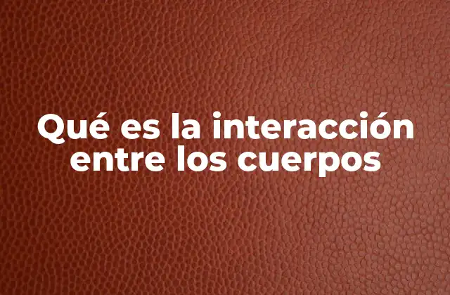 Qué es la Interacción entre los Cuerpos