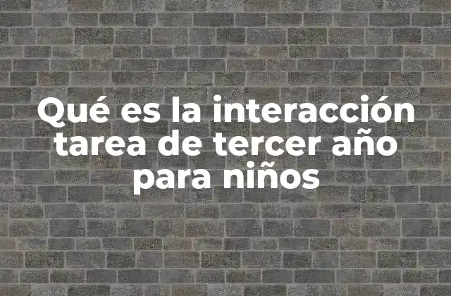 Qué es la Interacción Tarea de Tercer Año para Niños